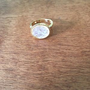 Gold ring with clear stone